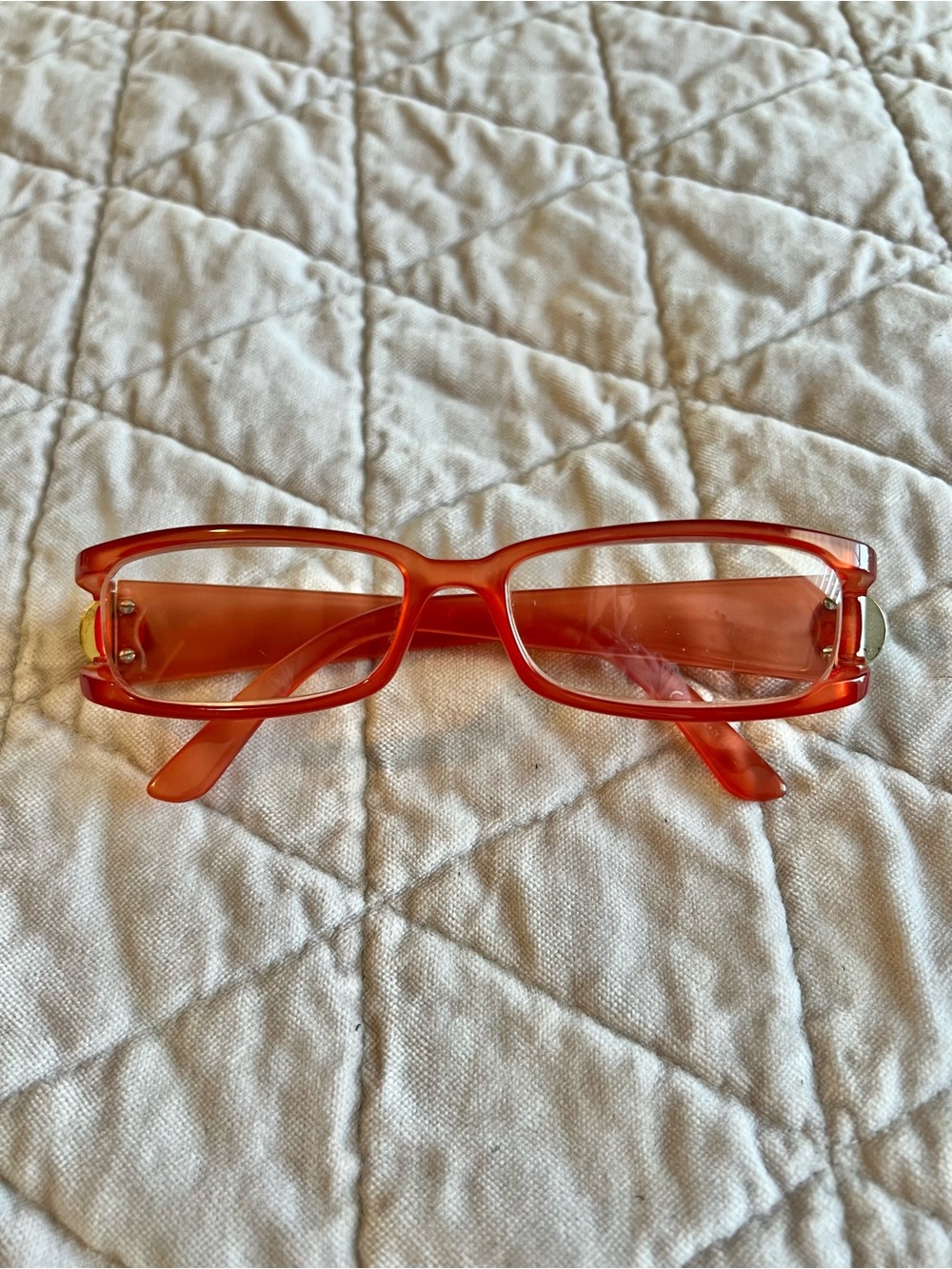 Vintage Gucci GG3021 0LPG Opal Coral Rectangular Glasses Frames Italy Rare - Picture 3 of 9